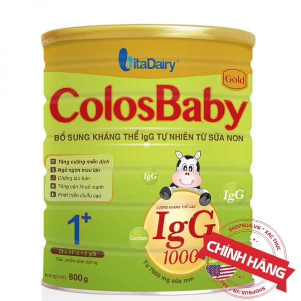 Sữa non ColosBaby Gold 1+ (hộp 800g) chính hãng cho trẻ từ 12 - 24 tháng tuổi